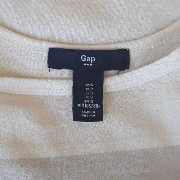 Gap Top Dressy Tank Scoop Neck Large Stripe Metallic Gray Taupe Silver S - Picture 3 of 8